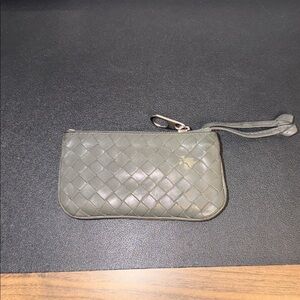 Bottega Veneta Woven Leather Wristlet in Olive